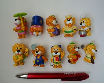 Kinder Surprise Vintage Toys Complete Collectible Figures Set LIONS LEO VENTURAS 1993 + 1 paper Figurines Miniatures