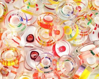 5 x Slicers "Furnace Glass" CARNIVAL beads