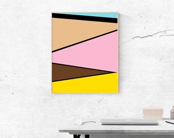 Printable Art, Abstract Art, Color Block, Geometric Art, Instant Download 24"x30"