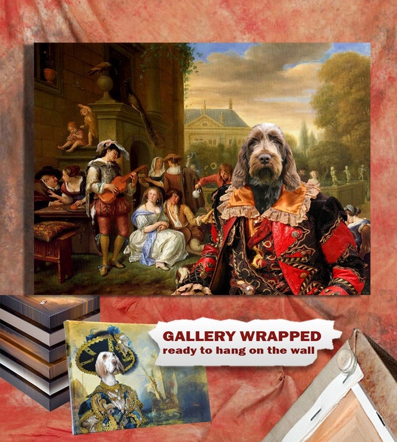 Italian Spinone Art CANVAS Print Fine Artwork Dog Portrait