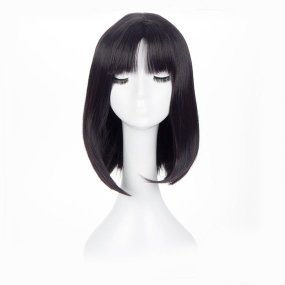 Sailor Moon Tomoe Hotaru Black Dark Purple Bob Bangs Hair Sailor Moon Tomoe Hotaru Black Dark Purple Bob Bangs Hair Cosplay Anime Sailor Saturn Wigs Free Cap - 웹