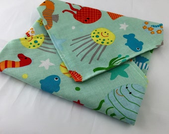 Reusable Sandwich Bag Wrap - Riley Blake Ocean Main