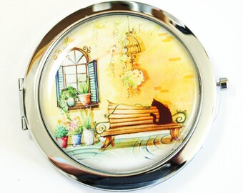Compact mirror, Provence, gift for her, Pocket mirror, mirror for purse, mirror, Landscape, Europe (2530)