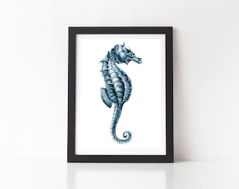 Seahorse Art Print - seahorse print, seahorse art print, ocean print, ocean art, ocean printable, seahorse printable, digital print
