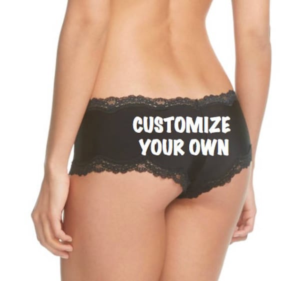 Custom Black Panties FAST SHIPPING Personalized for a You or a Bride to Be