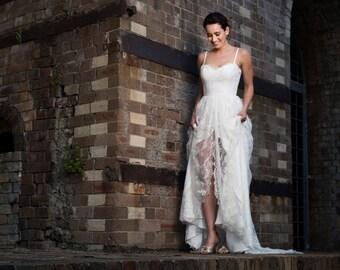 SPECIAL 20% OFF Sweetheart Bodice Lace Wedding Dress with a Split Chloe