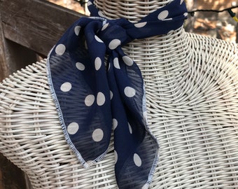 Navy Polka Dot Bandana