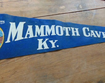 Pennant, Mammoth Cave Kentucky, Collectible, Frozen Niagara, Echo River, Altered Art