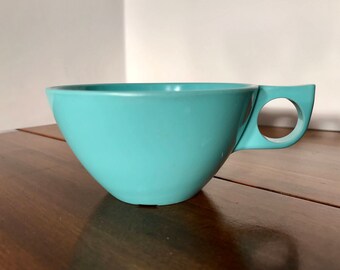 Vintage Teal Melamine Tea Cups