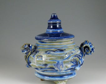 Ceramic Pet Urn, Small Pottery Urn, Hand-thrown urn (#34)