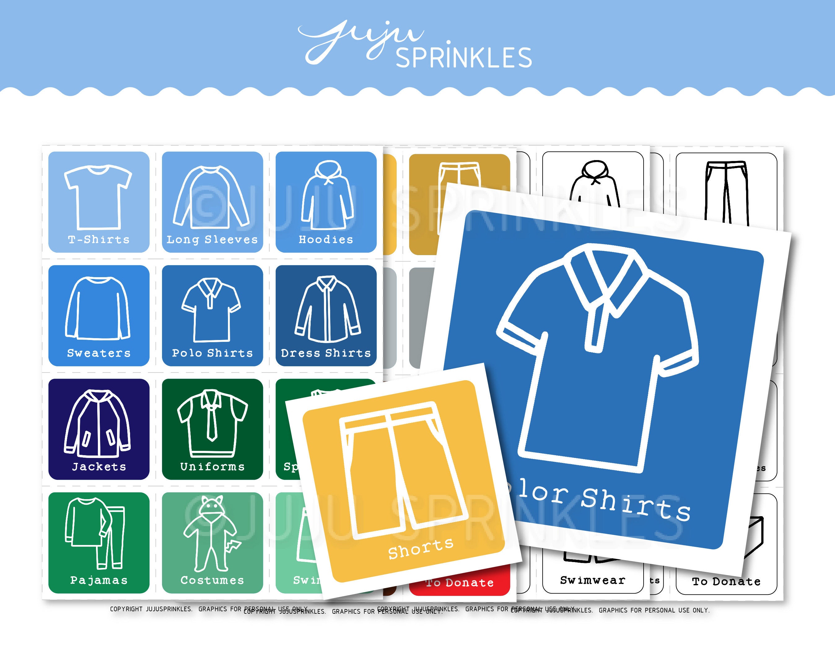 Kids Clothes Closet Organizers Printable Boy Clothing Labels