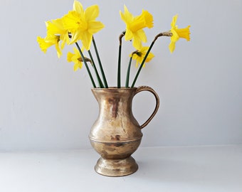 Vintage Brass Pitcher. Retro Pitcher .