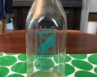 Rare 1950s Borden's Milk Bottle Distributed by C.E. Bauman, Paden City WV