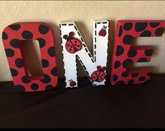 Ladybug birthday theme letters one