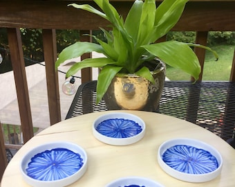 Blue Orchid Coaster Set