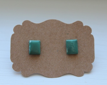 Green Turquoise Studs, Genuine Turquoise, Genuine Turquoise Posts, Sterling Silver, Silver Turquoise Earrings, Turquoise Jewelry #4