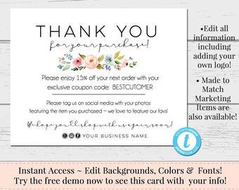 thank you card inserts