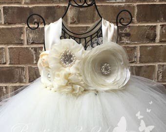Ivory Flower Girl Dress, Ivory Tutu Dress, Ivory Tulle Dress, Ivory Dress, Ivory Wedding, Ivory, Flower Girl Dress, Tutu Dress, Tulle Dress