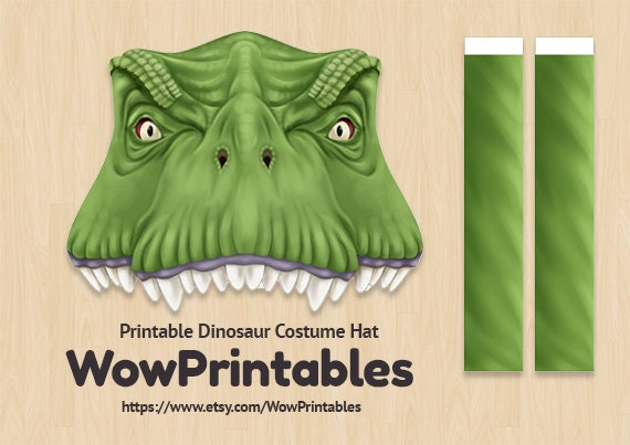 Dinosaur Costume Hat PRINTABLE Download easy to make