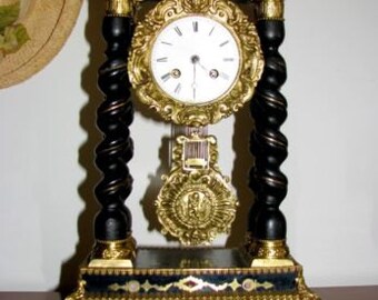 Unique French Empire Pillar Clock c.1830
