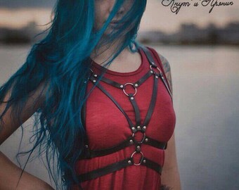 Leather harness, body harness, bdsm fetish, Fetish Bralette,Bondage Bra ,leather lingerie,Body harness,Fetish harness, chest harness