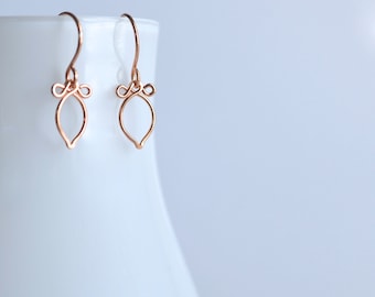 Andy - 14k Rose Gold Filled Earrings | Delicate Rose Gold Dangles | Lightweight Earrings