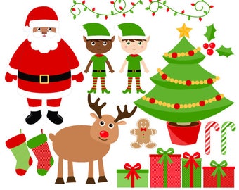 christmas clipart santa clip art digital christmas graphics instant download commercial use