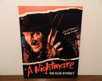 1989 Freddy Krueger Nightmare On Elm Street Folder Vintage Horror