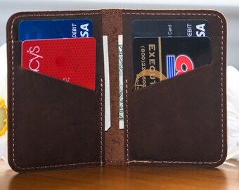Minimalist Wallet, Distressed Leather Wallet, Minimalist Classic Billfold, Classic Leather Wallet, Cowhide Billfold Wallet,B