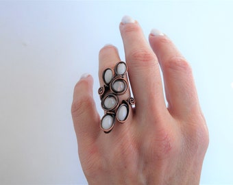 Copper wire ring Wire wrap ring Wrapped ring Wire ring Copper ring Handmade copper ring Statement ring Funky jewelry Original jewelry