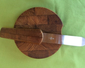 Vintage Dansk Designs Denmark Cheese Board 2 Piece Set, Four Ducks,Wooden Cutting Board, Danish Modern, Quistgaard, 1960's