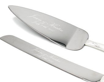 Personalized Engraved Cake Server Set - Wedding Gift - Engraved, Customized, Monogrammed for Free