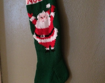 1950's Vintage Knitted Santa Christmas Stocking Pattern