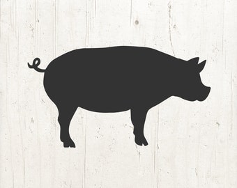 Pig SVG File, Pig SVG, Pig clipart, Farm svg, pig silhouette, Commercial Use svg - Cricut,Silhouette, Cameo, Vinyl Decal, Iron on Vinyl