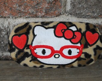 Vintage Hello Kitty, Hello Kitty, 1976 Sanrio, Eyeglass Case, Plush Hello Kitty, SunGlasses Case, EyeGlass Case, Collectible Hello Kitty,