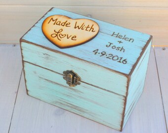 Rustic Recipe Boxes - Recipe Storage - Wood Recipe Box - Farmhouse Style Chic - Recipes Organizer - Fixer Upper Style - Rustic Home Decor