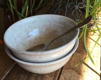 Cereal Soup Bowl - Robin's Egg Blue Bowl in Red Stoneware Clay