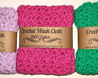100% Cotton Crocheted Wash Cloth