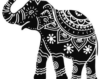 Ethnic Elephant SVG Mandala Elephant SVG Elephant SVG Zentangle Elephant svg Cut table Design svg dxf eps png