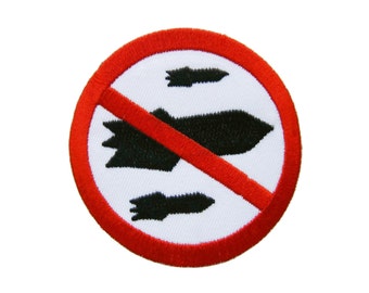 No War No Bomb Peace Sign Symbol Embroidered Applique Iron on Patch