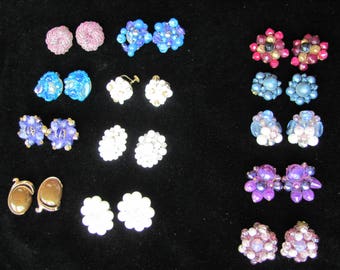 Vintage German Earrings, 13 Pairs