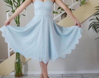 Sweetheart bodice dress/ strapless dress/scalloped dress