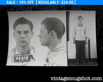 1949 Portland Oregon Police Department Criminal Mean Looking Teenage Burglar