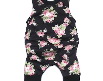 Romper shorts scalable roses vintage