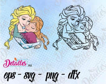 Disney Frozen SVG, Ana Elsa Vector, Cut Files Designs for Silhouette Studio and Cricut Design - Digital Instant Download