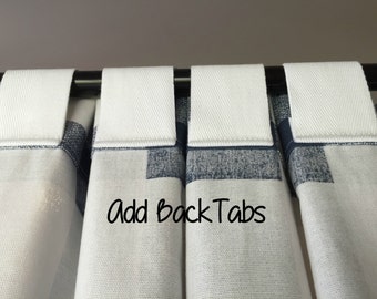 Add Back Tabs - Back Tab Curtains - Pleated Tab Curtains