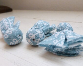 Fabric beads, tassel beads, blue beads, fabric beads, jewelry making, diy, handmade, ready to ship, blue, beading, jewelry supplies