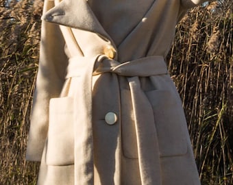 Speckled Ivory Wool Short Coat