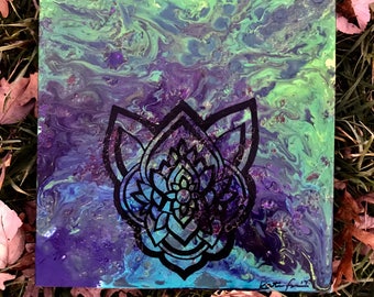 Beastly - acrylic on wood - 12x12