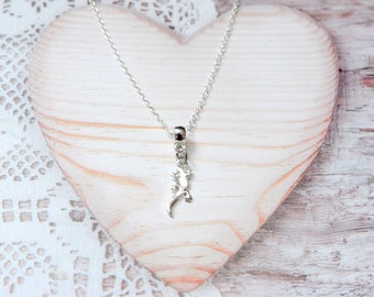 Salamander lizard charm pendant chain necklace